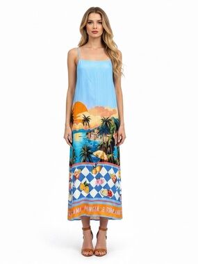 Paper Heart Anthropologie San Tropea Landscape Maxi Dress